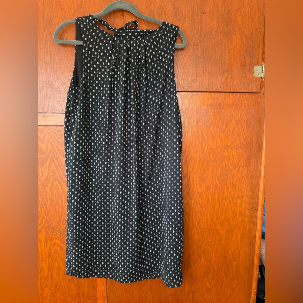 H&M Black Dress with White Geometric Print